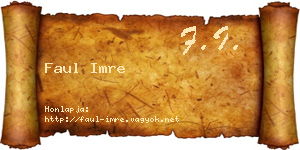 Faul Imre névjegykártya